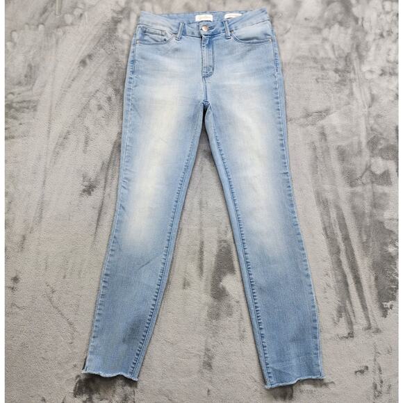 Jessica Simpson Jeans Womens 28 Blue Light Wash Uptown High Rise Raw Hem Stretch - Picture 1 of 13